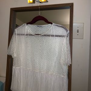 Mesh Peplum Top by ZARA